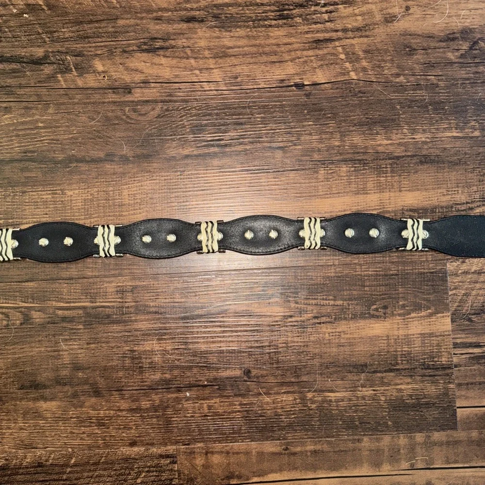 Tony Lama Belt Black Leather Cutting Champ Conchos Western Cowboy Men's 36 9113L